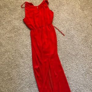 Red evening gown